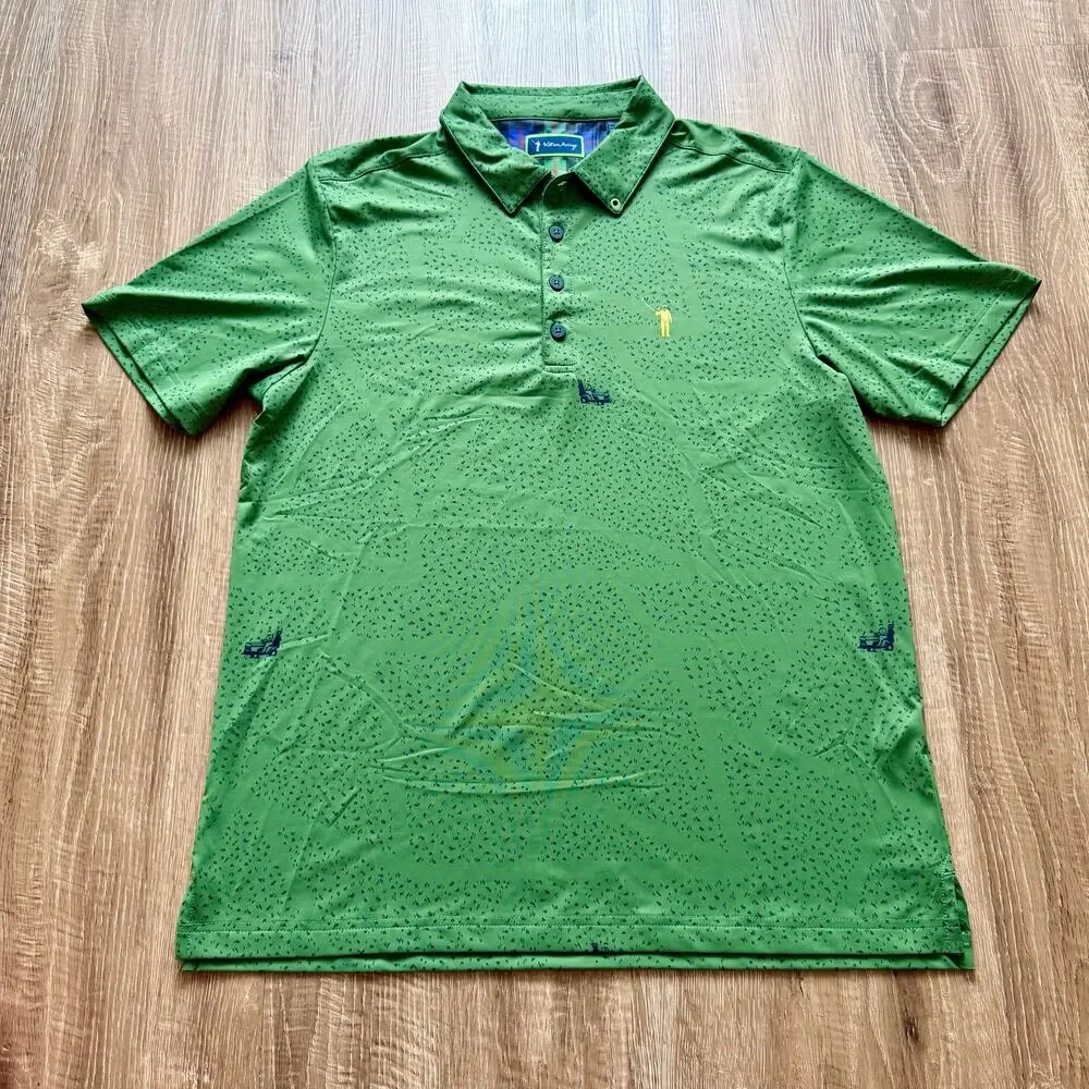 William Murray Just A Trim Polo Mens Medium Green‎ Golfing Polo